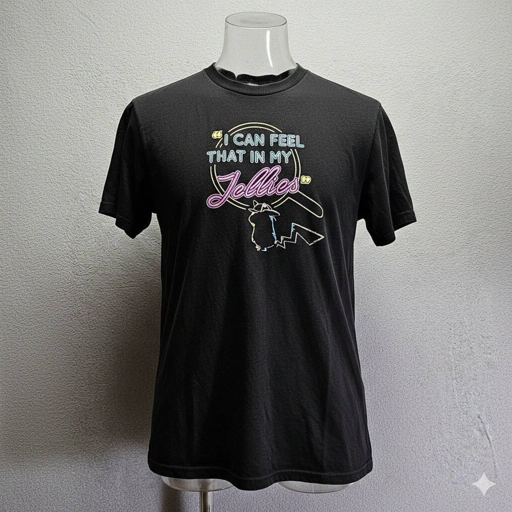 Pokémon Center Detective Pikachu Shirt‎ Adult M - "Feel That In My Jellies" Neon